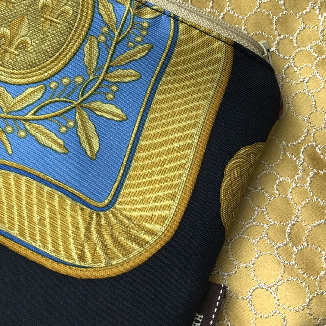 Poste et Cavalerie Vintage Silk Scarf Wristlet Bag Grand