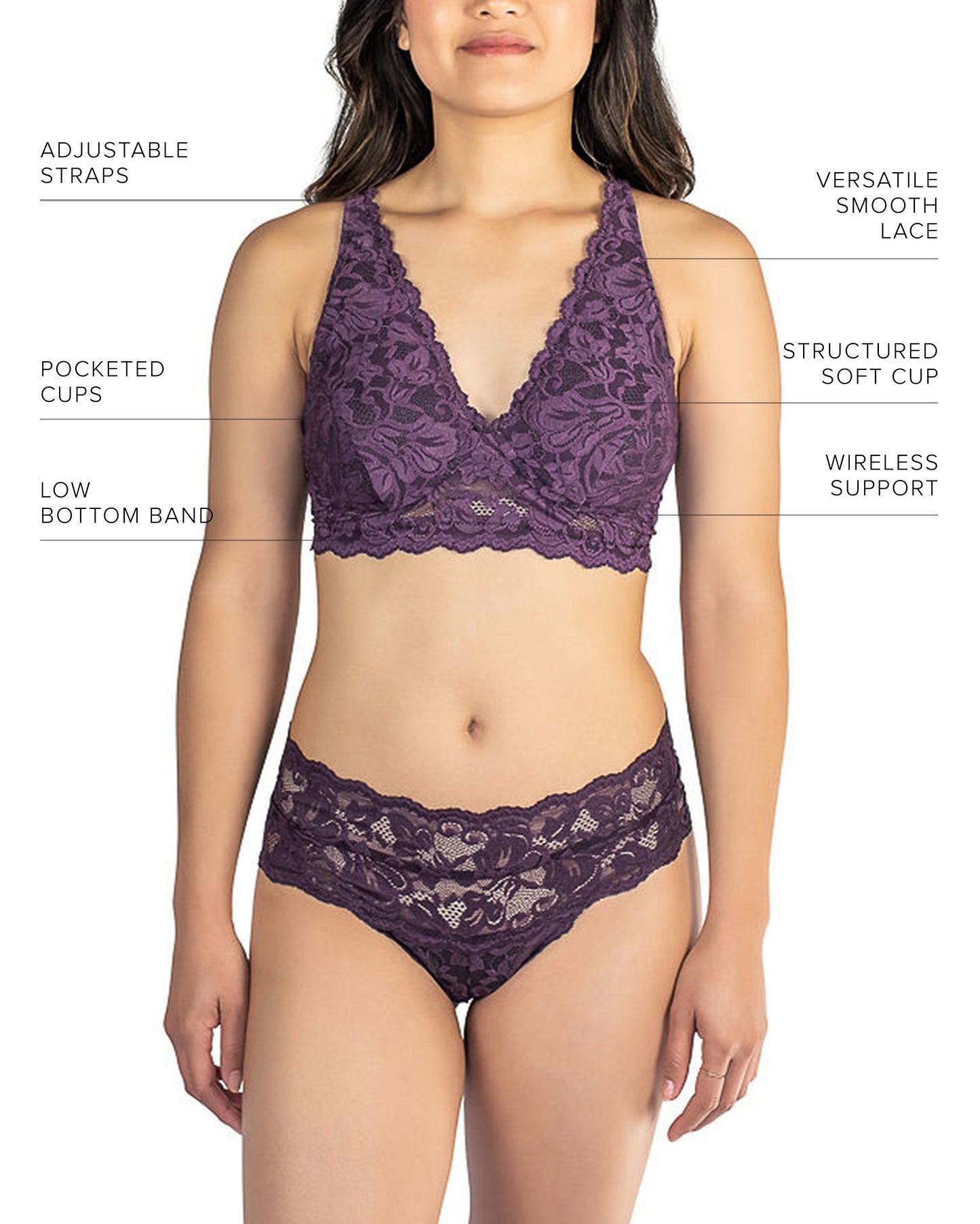 Vela Wireless Bra, Orchid