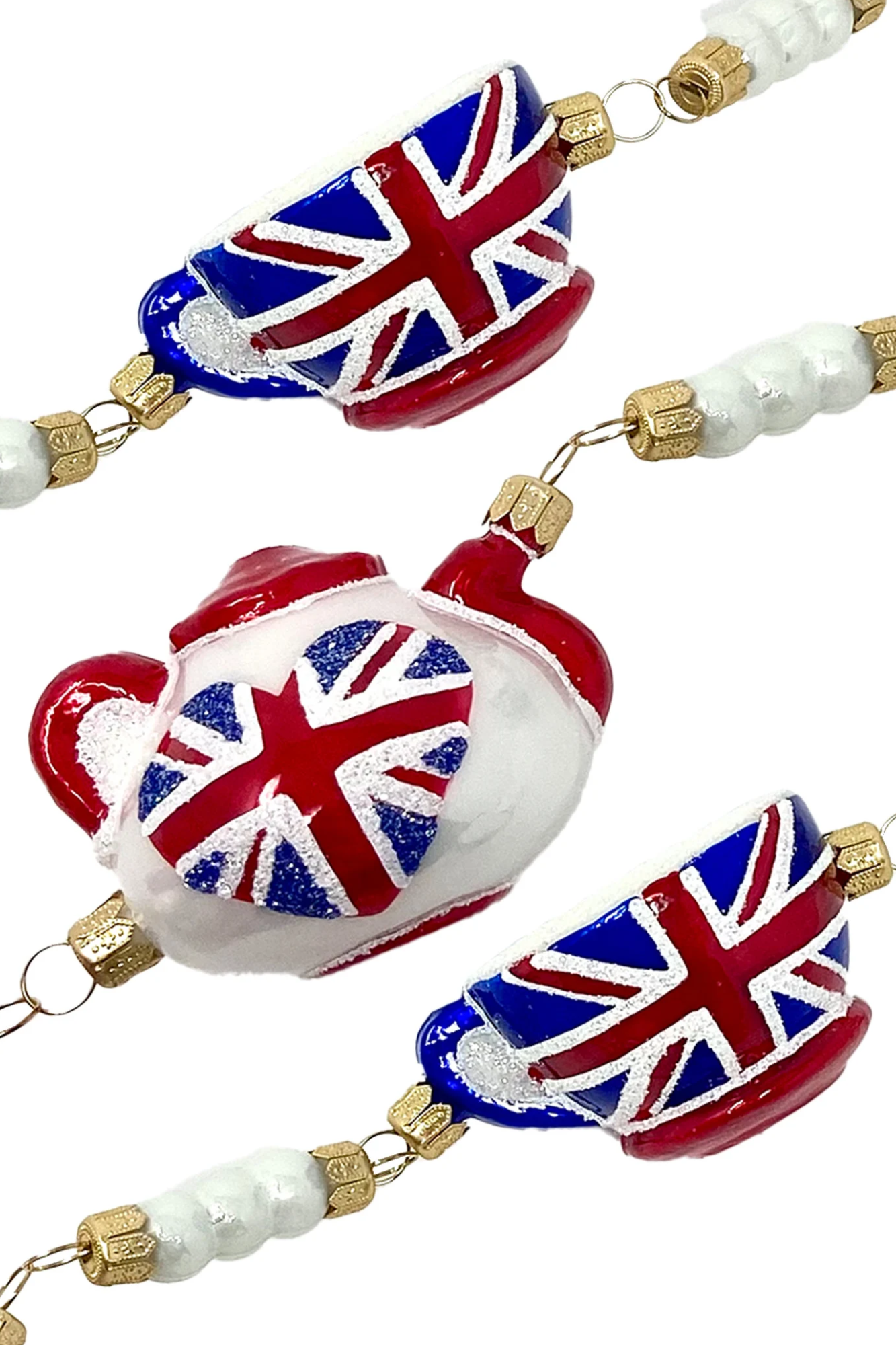 Union Jack Tea Glass Tree Garland