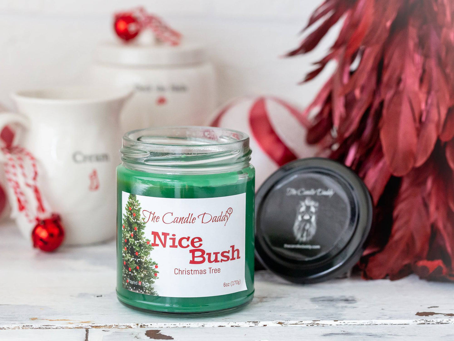 Nice Bush Holiday Candle - Funny Blue Spruce Scented Candle - Funny Holiday Candle for Christmas, New Years - Long Burn Time, Holiday Fragrance, Hand Poured in USA - 6oz