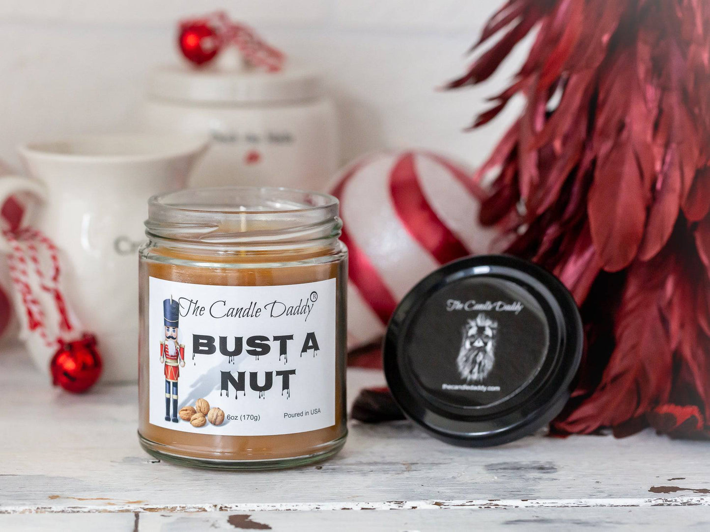 Bust A Nut Holiday Candle - Funny Banana Nut Bread Scented Candle - Funny Holiday Candle for Christmas, New Years - Long Burn Time, Holiday Fragrance, Hand Poured in USA - 6oz