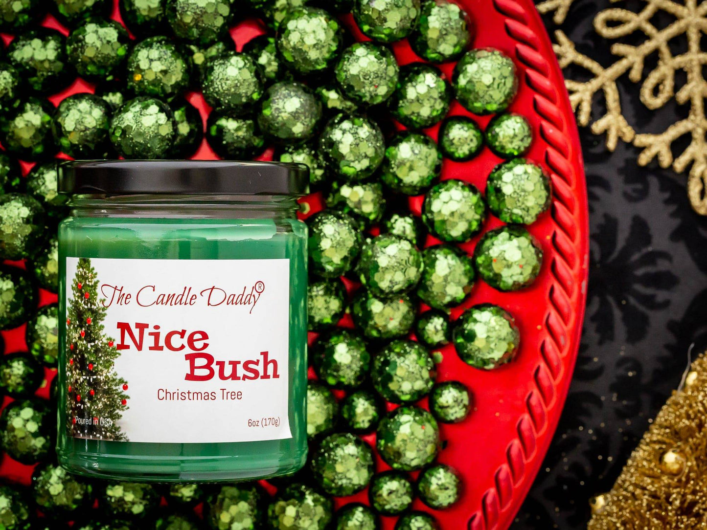 Nice Bush Holiday Candle - Funny Blue Spruce Scented Candle - Funny Holiday Candle for Christmas, New Years - Long Burn Time, Holiday Fragrance, Hand Poured in USA - 6oz