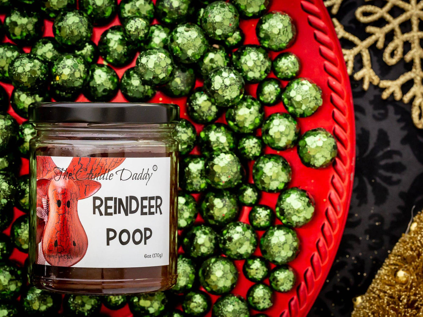 Reindeer Poop Holiday Candle - Funny Hot Chocolate Scented Candle - Funny Holiday Candle for Christmas, New Years - Long Burn Time, Holiday Fragrance, Hand Poured in USA - 6oz