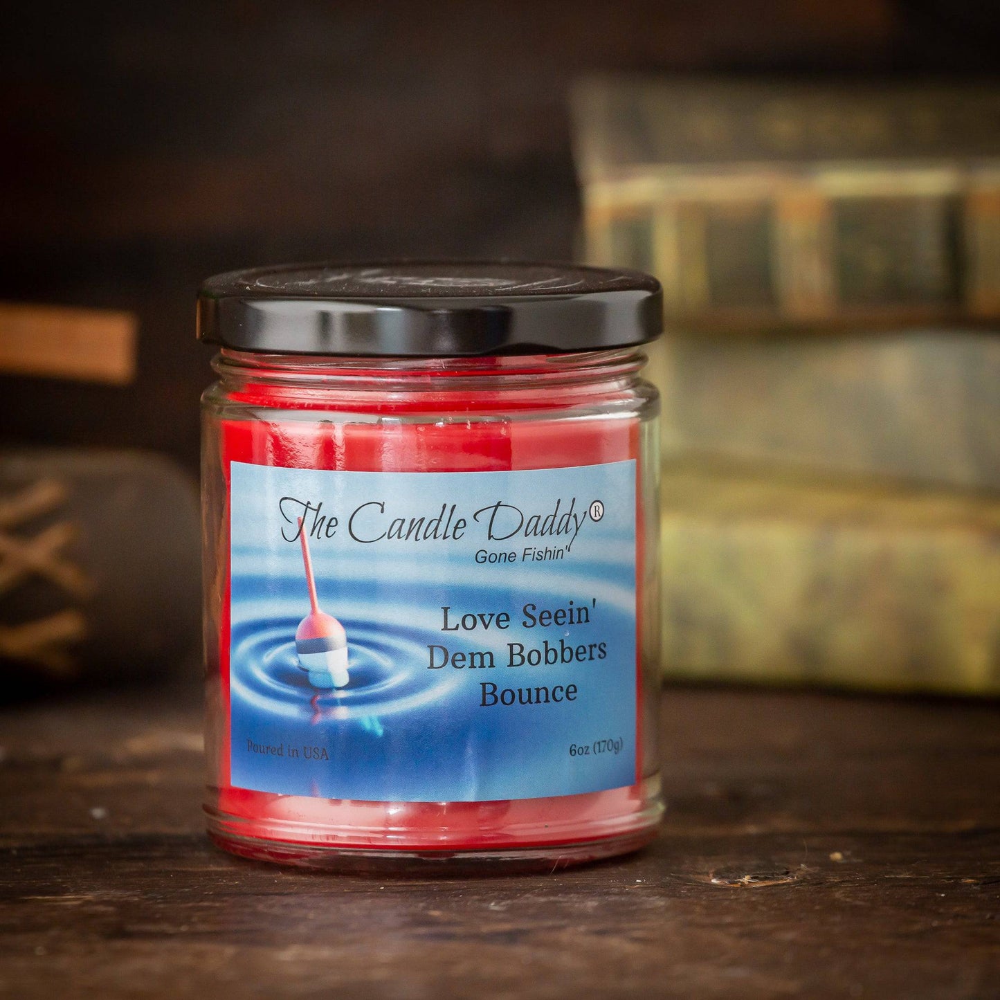 The Candle Daddy's Gone Fishin' -Love Seein' Dem Bobbers Bounce - Ripe Melons Scented Melt- Maximum Scent Jar Candle- 6 oz- 40 Hour Burn Time