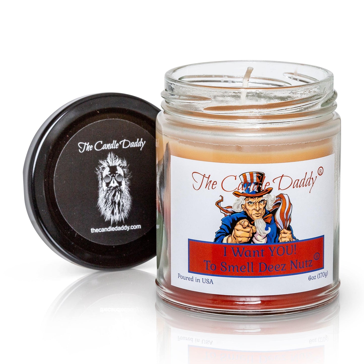 I Want You...To Smell Deez Nutz - 4th of July Edition - Banana Nut Bread SCENTED - 6 OUNCE JAR DOUBLE POUR CANDLE- 40 HOUR BURN TIME