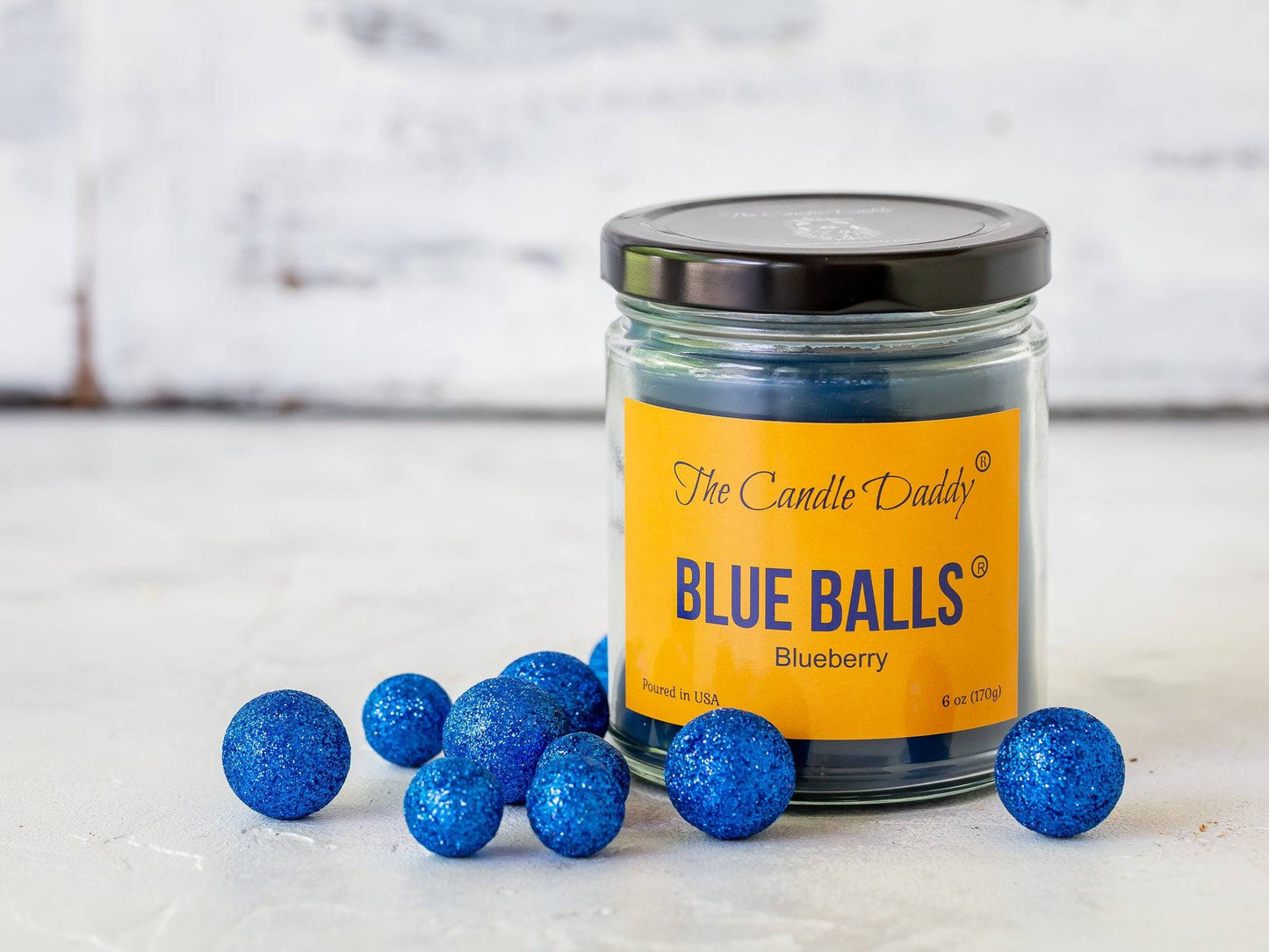 Blue Balls - Blueberry Scented Jar Candle- 6 Ounce - 40 Hour Burn Time