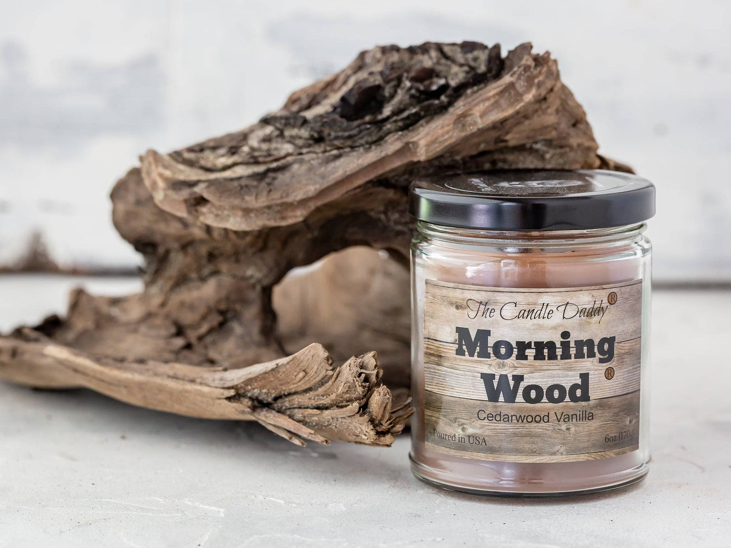 Morning Wood Candle - Heavy Wood Scent- Cedarwood Vanilla Scent 6 Ounce - 40 Hour Burn