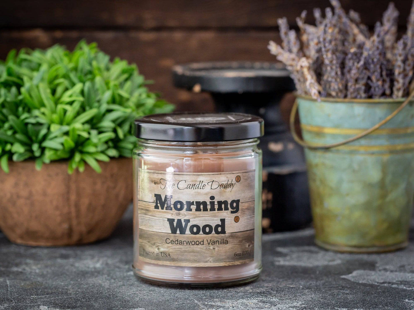 Morning Wood Candle - Heavy Wood Scent- Cedarwood Vanilla Scent 6 Ounce - 40 Hour Burn