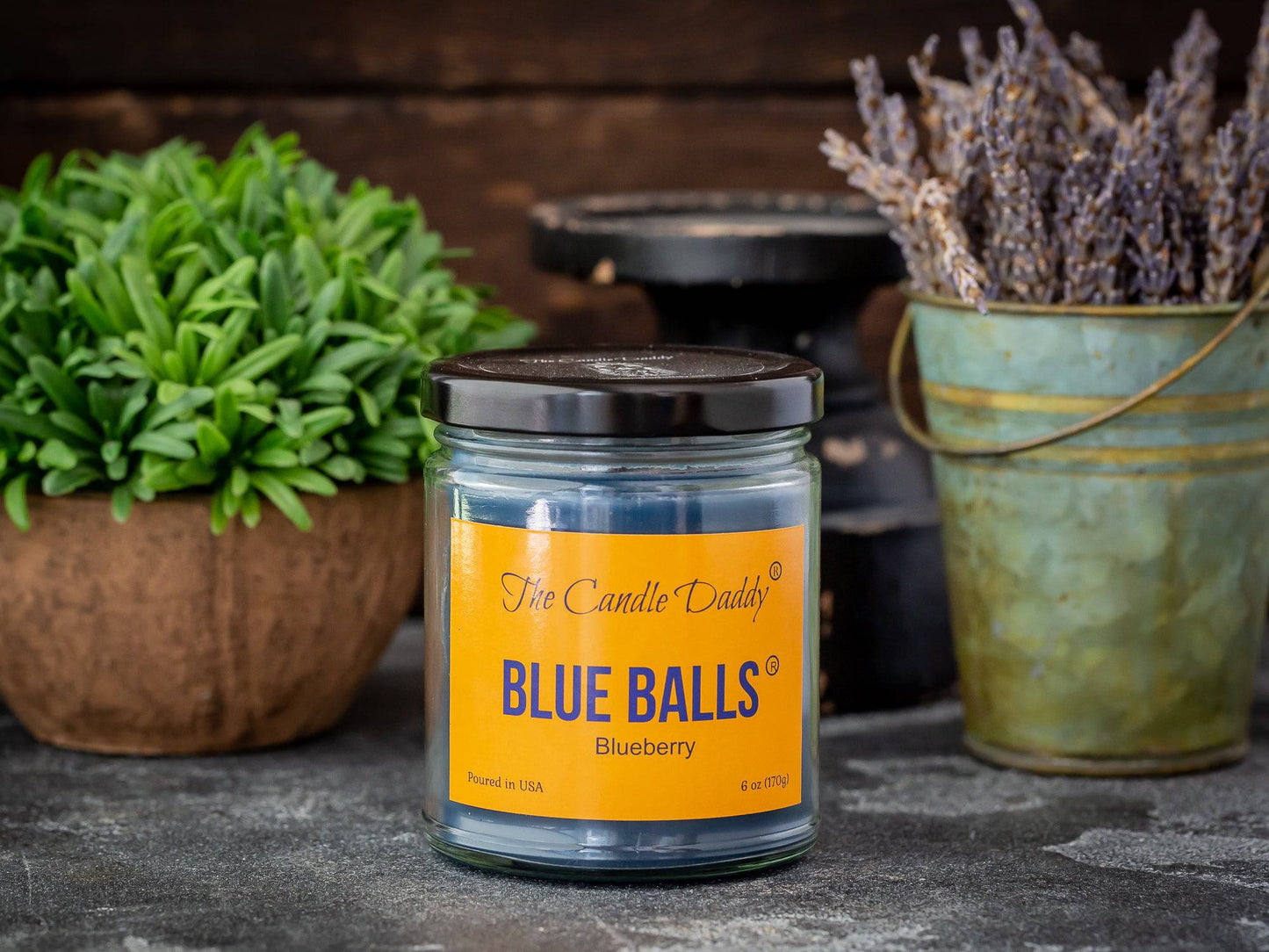 Blue Balls - Blueberry Scented Jar Candle- 6 Ounce - 40 Hour Burn Time