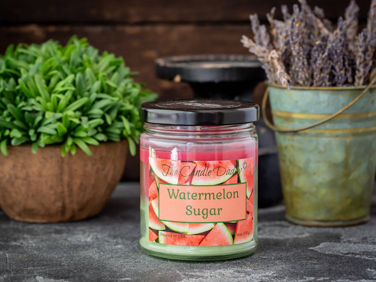 Watermelon Sugar - Juicy Watermelon Scented - Funny Double Pour 6 Oz Jar Candle - 40 Hour Burn Time