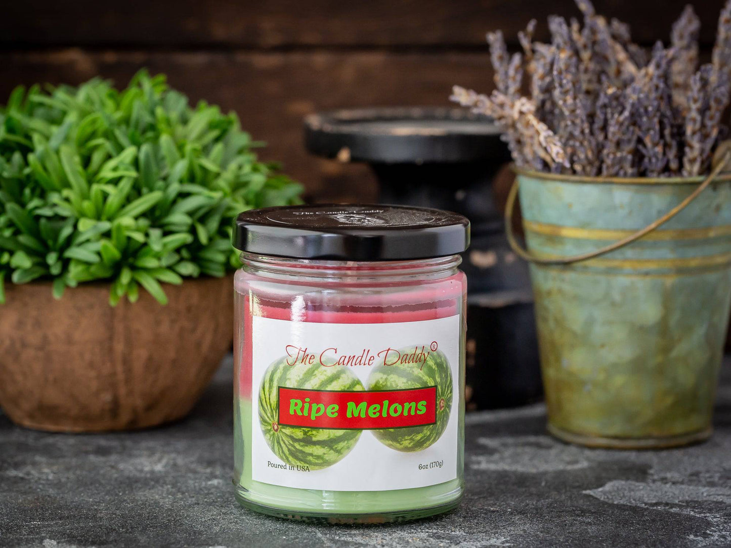 Ripe Melons - Juicy Watermelon Scented 6 Oz Jar Candle - 40 Hour Burn Time