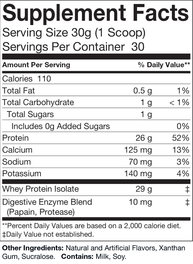 Whey Protein Isolate | Vanilla Milkshake - Concordia Style Boutique
