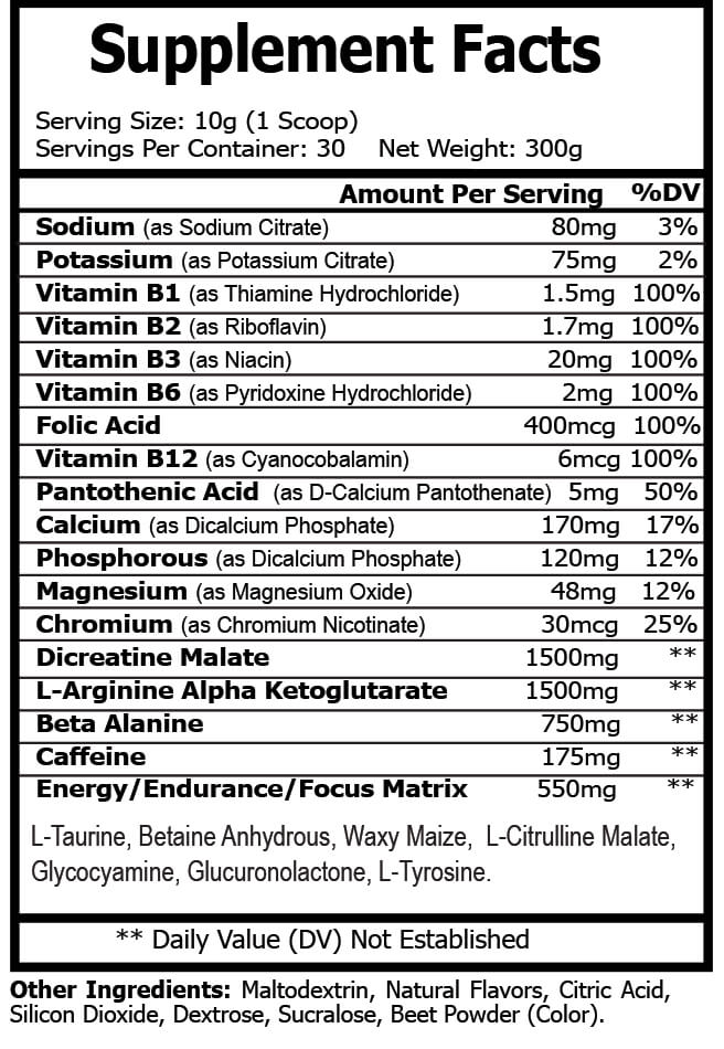 Watermelon Pre-Workout Energy Powder + Focus Boost & Hydration | Sugar Free - Concordia Style Boutique