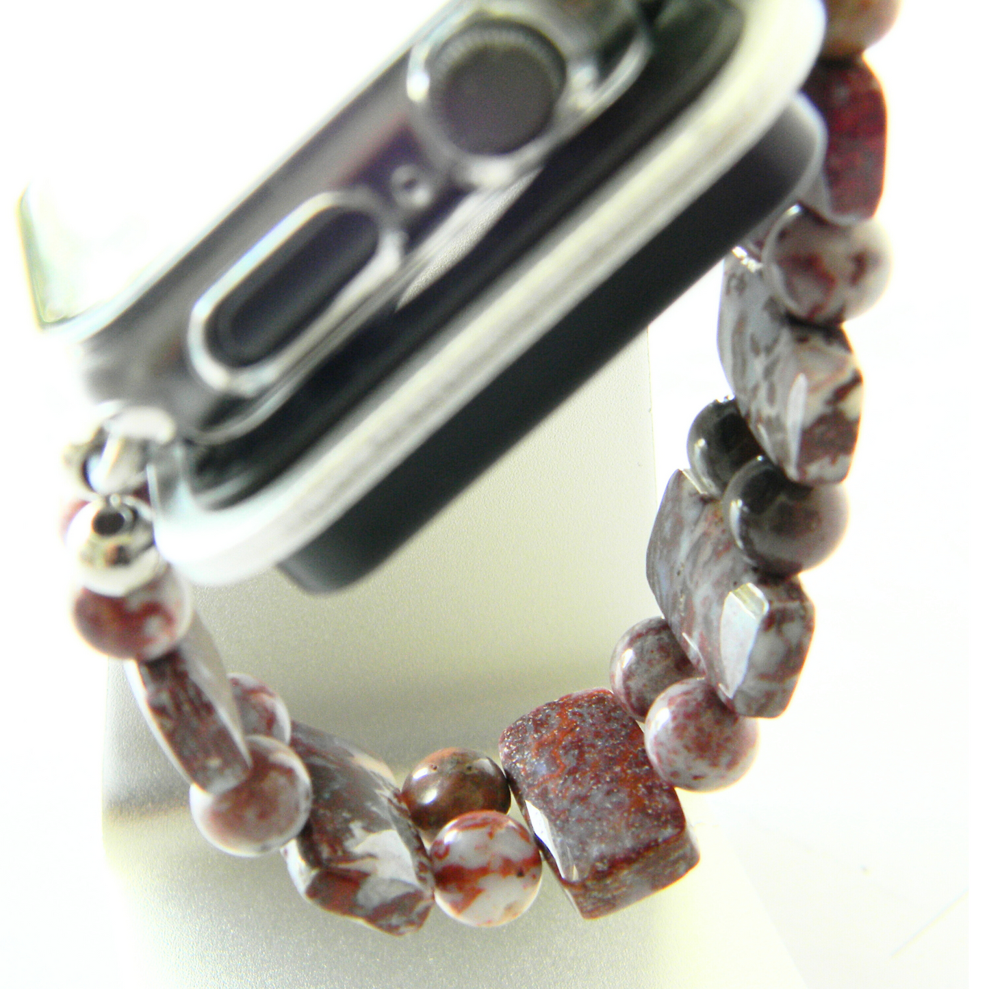 Red Lightning Agate Watch Band for Apple