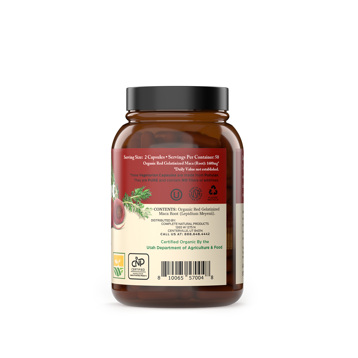 Organic Red Maca Root Capsules
