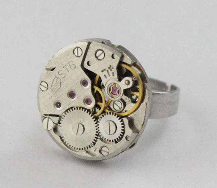 STEAMPUNK WATCH RING (ADJUSTABLE) - Concordia Style Boutique