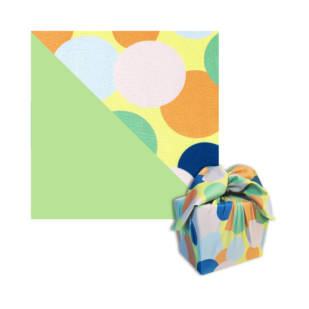 Set of 3 (S, L, XL) Reusable Cloth Furoshiki Gift Wrap | Polka Dot & Deep Blue