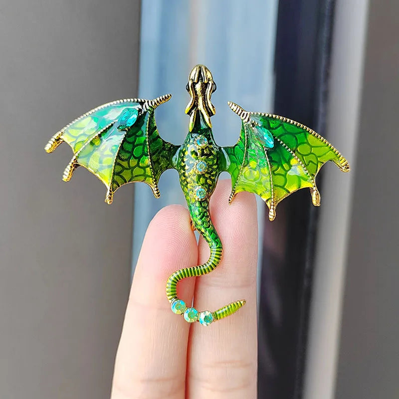 Custom Diamond Dragon Brooches - Enameled Animal Pins Manufacturer