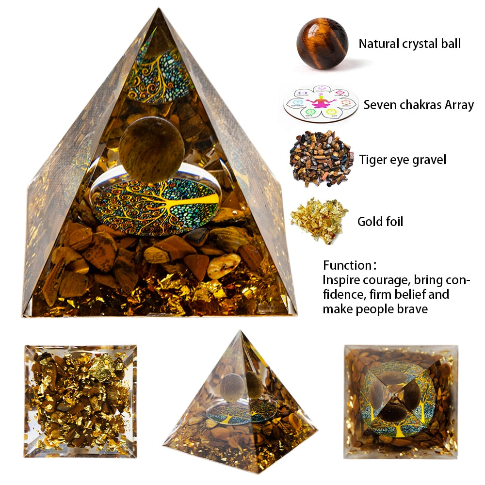 Sacred Energy Crystal Ball Pyramid