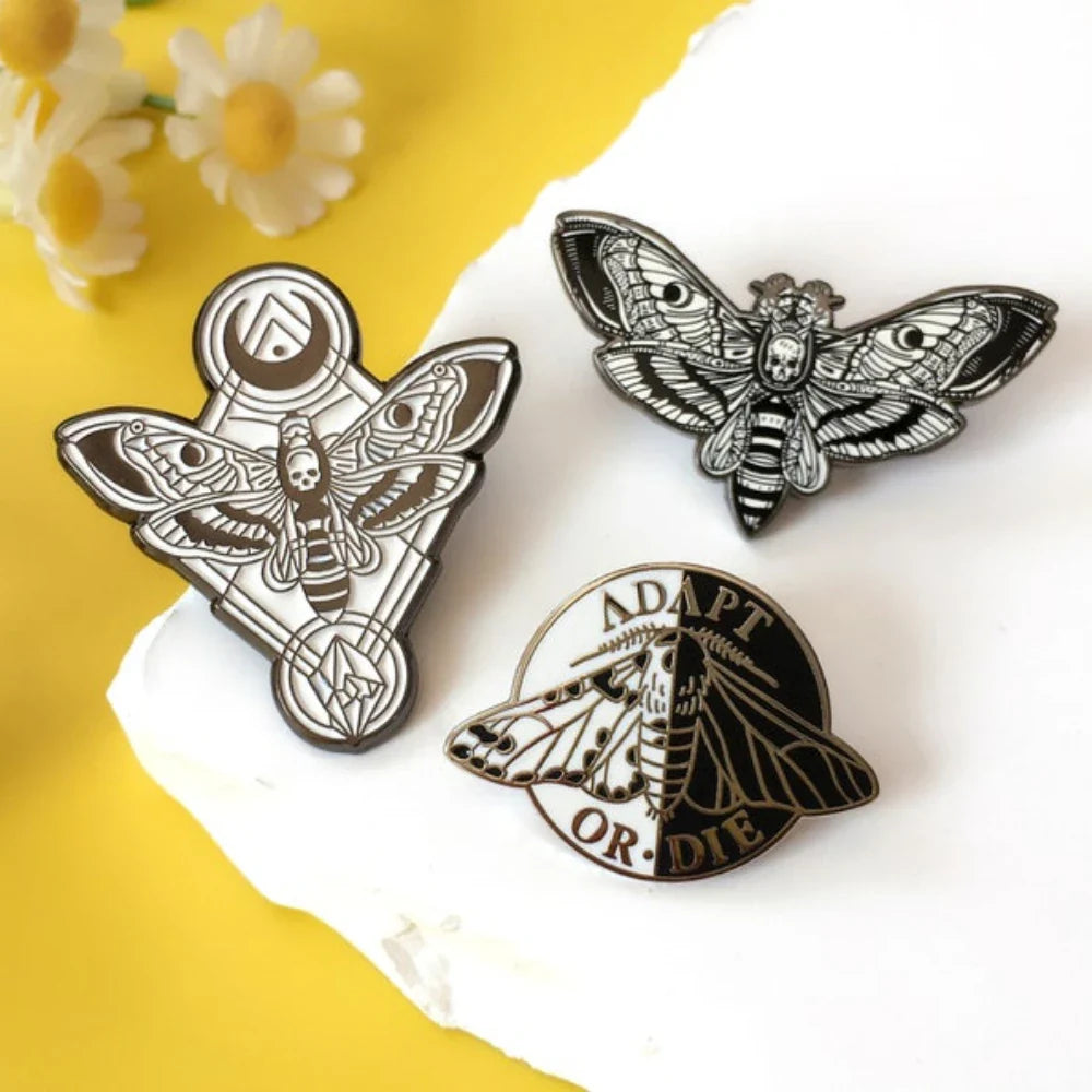 Gothic Moth Skull Enamel Pin Halloween Brooch Jewelry Wholesale