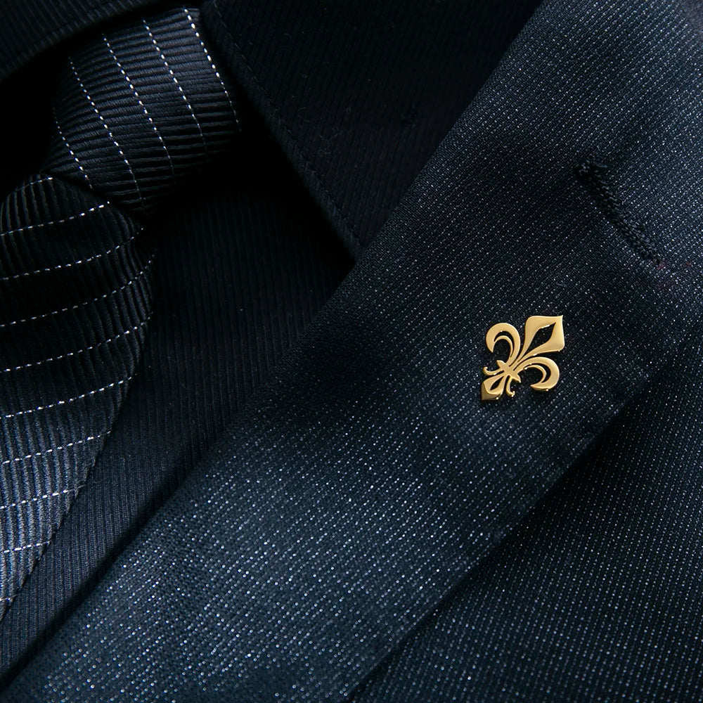 Christian Saint Lily Brooch Stainless Steel Men's Religious Lapel Pin Wedding Accessory