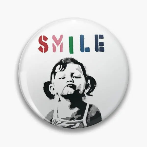 Banksy Smile Girl Pin Badge Jewelry Decor