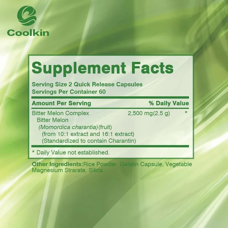 Bitter Melon Capsules - Balances Blood Sugar Levels, Promotes Digestive Health, Boosts Energy, and Strengthens Immunity