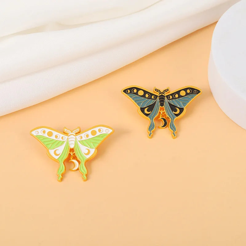 Butterfly Crescent Moon Enamel Pin Anime Lapel Badge Brooch for Backpack Clothes