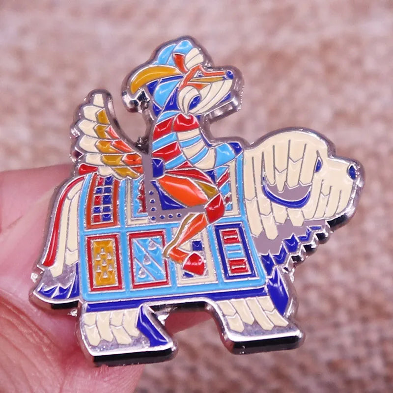 Bohemian Dog Enamel Lapel Pin Fashion Accessory