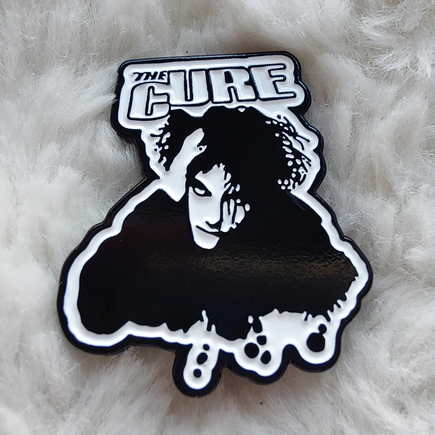 Cur-e Goth Rock Enamel Pin Brooch