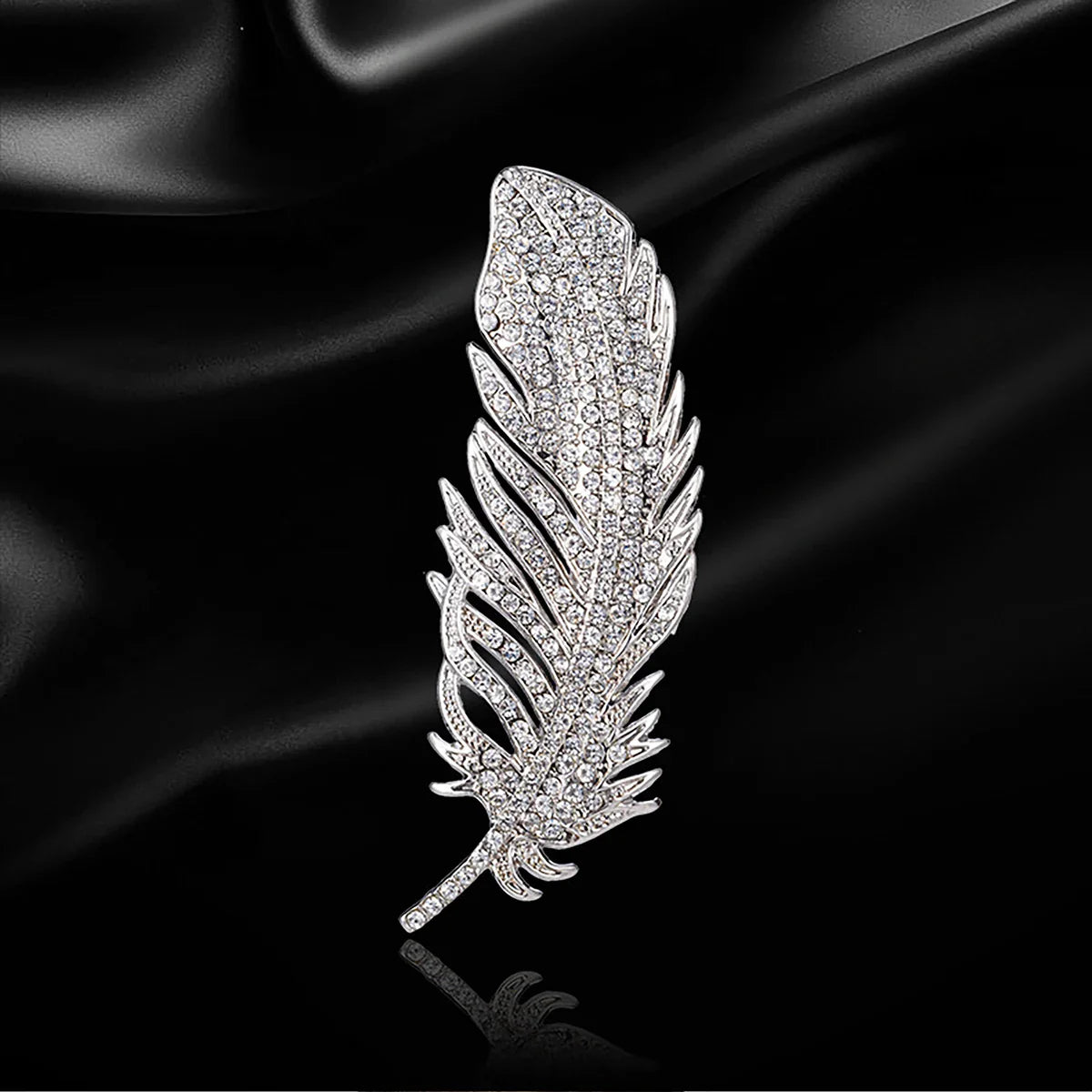Luxury Feather Crystal Brooches for Women - Rhinestone Party Jewelry Accessories Vintage Pin