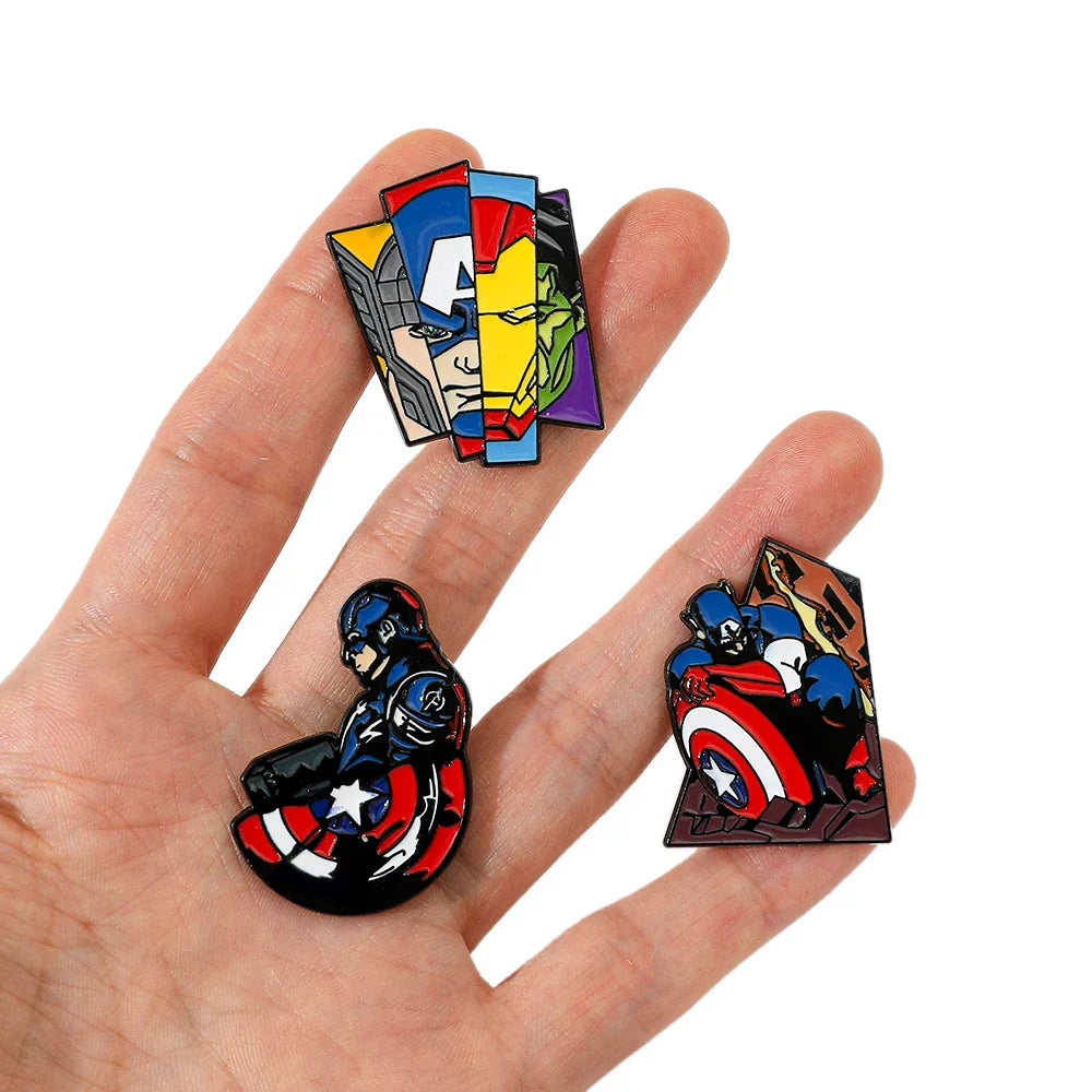 3 Pcs Iron Man Enamel Pin Set Anime Brooch Metal Badge Jewelry Accessories