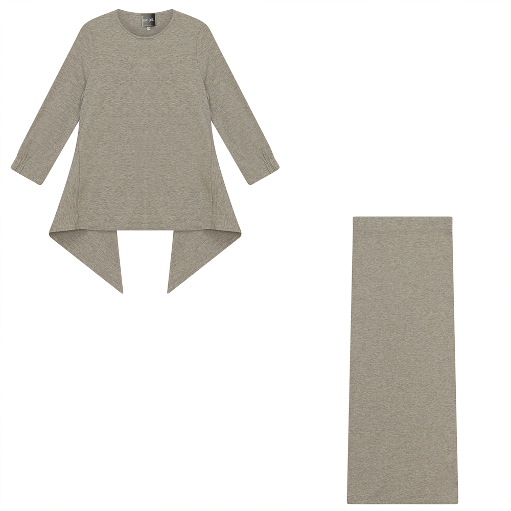 2PC Set Handkerchief Top With Maxi Straight Skirt - Concordia Style Boutique