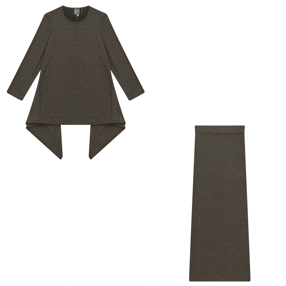 2PC Set Handkerchief Top With Maxi Straight Skirt - Concordia Style Boutique