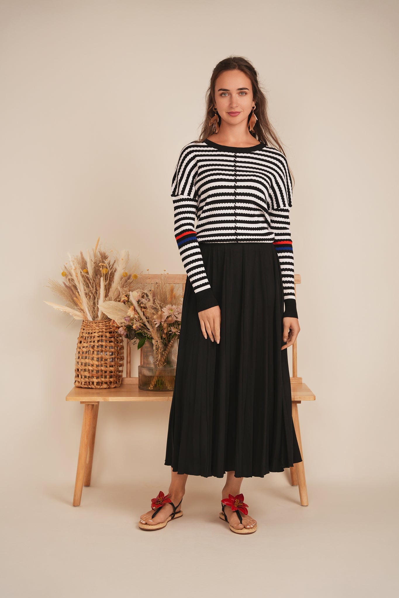 Chevron Stripped Thin Knit Sweater - Concordia Style Boutique