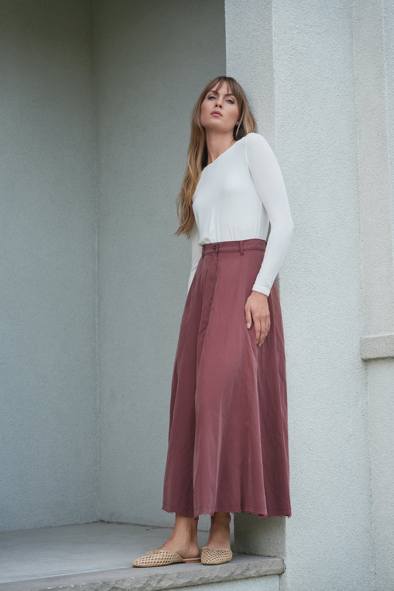 Cotton Maxi A Line Fringe Skirt - Concordia Style Boutique