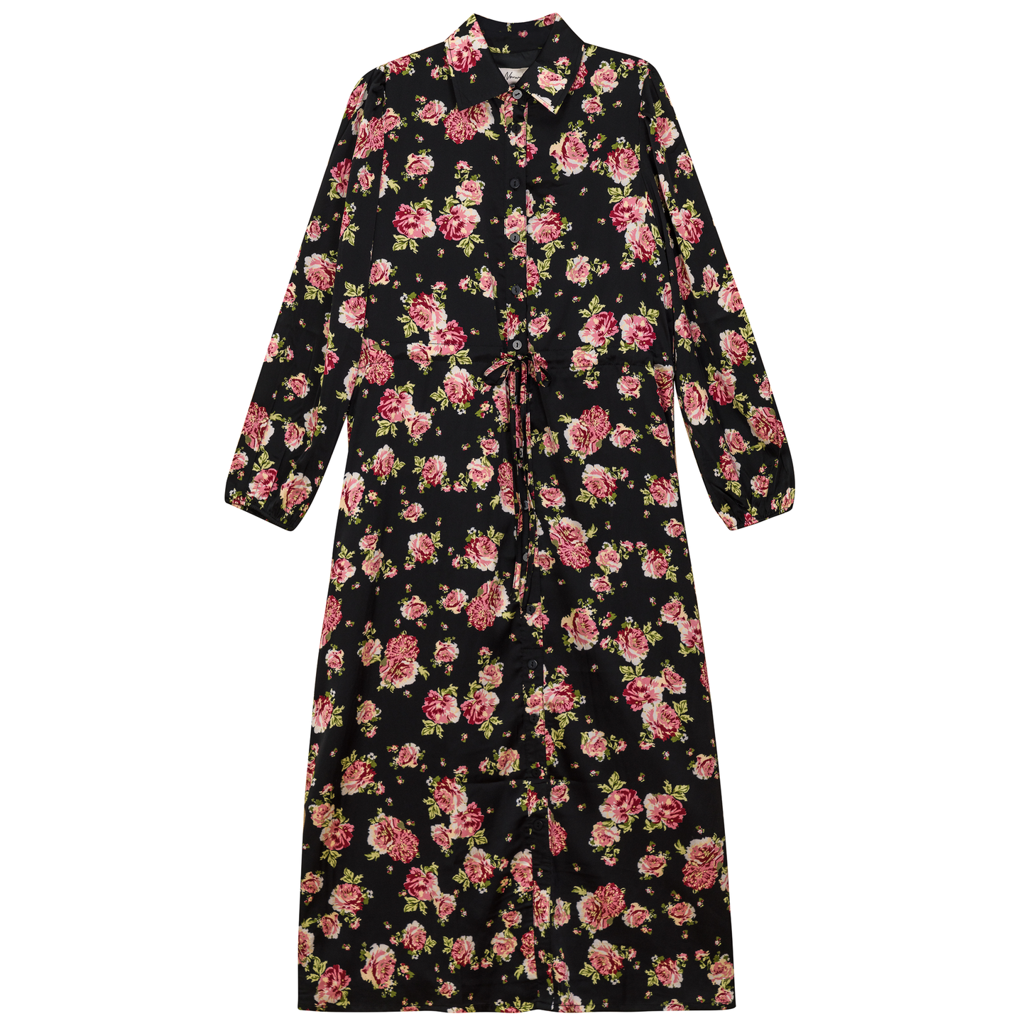 Printed Satin Belted Shirt Dress - Concordia Style Boutique