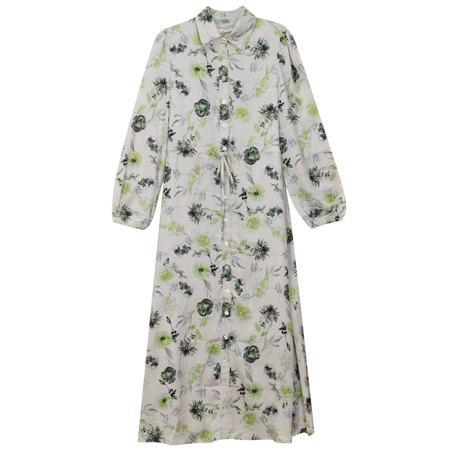 Printed Satin Belted Shirt Dress - Concordia Style Boutique