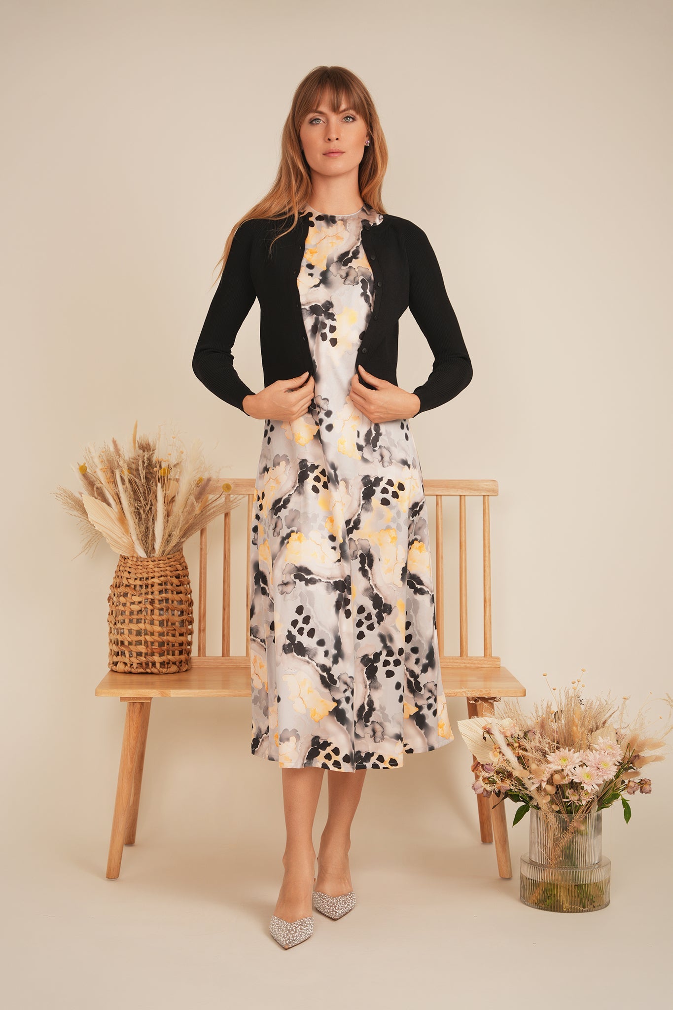Printed Satin A Line Jumper - Concordia Style Boutique