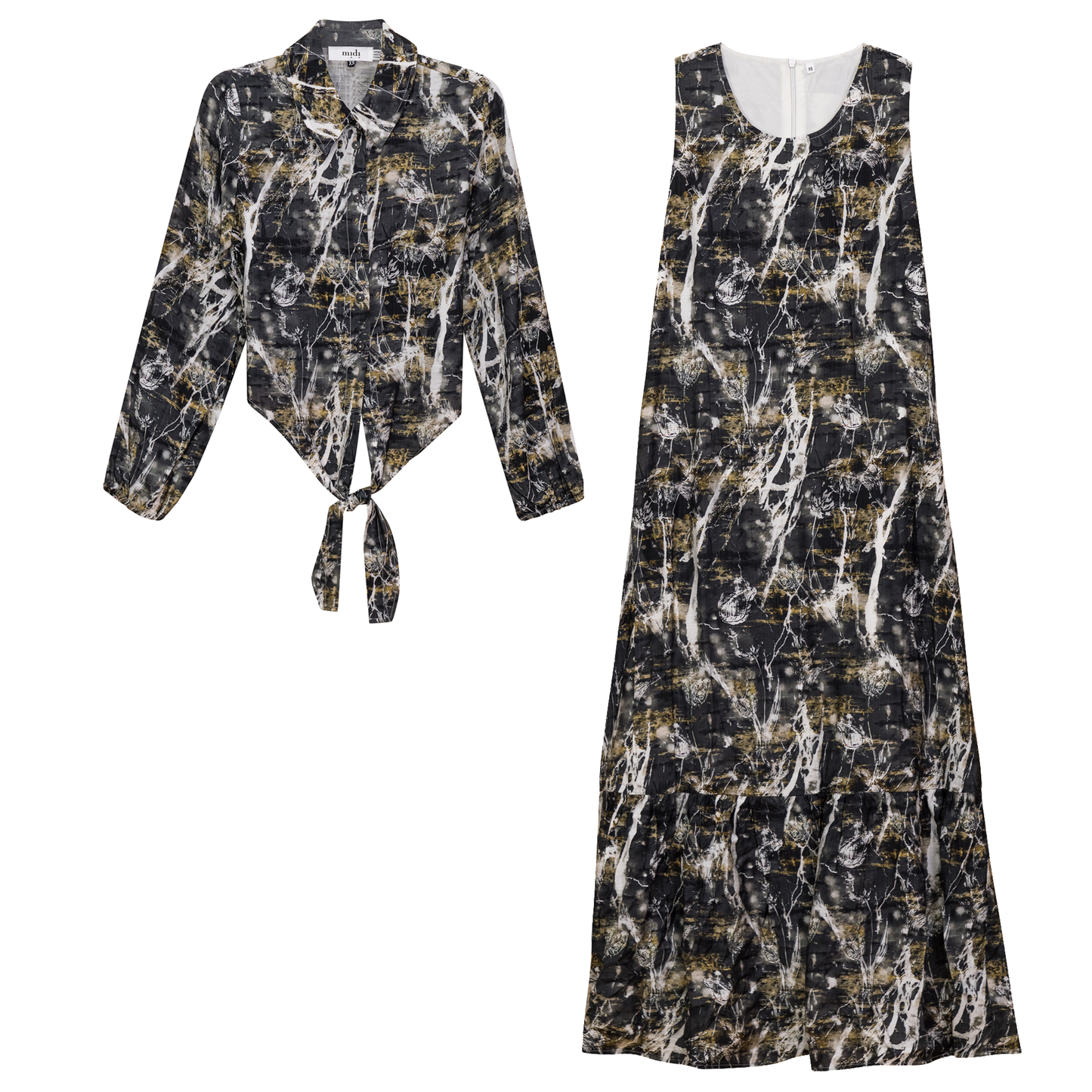 Printed Linen Midi Jumper Shirt Set - Concordia Style Boutique