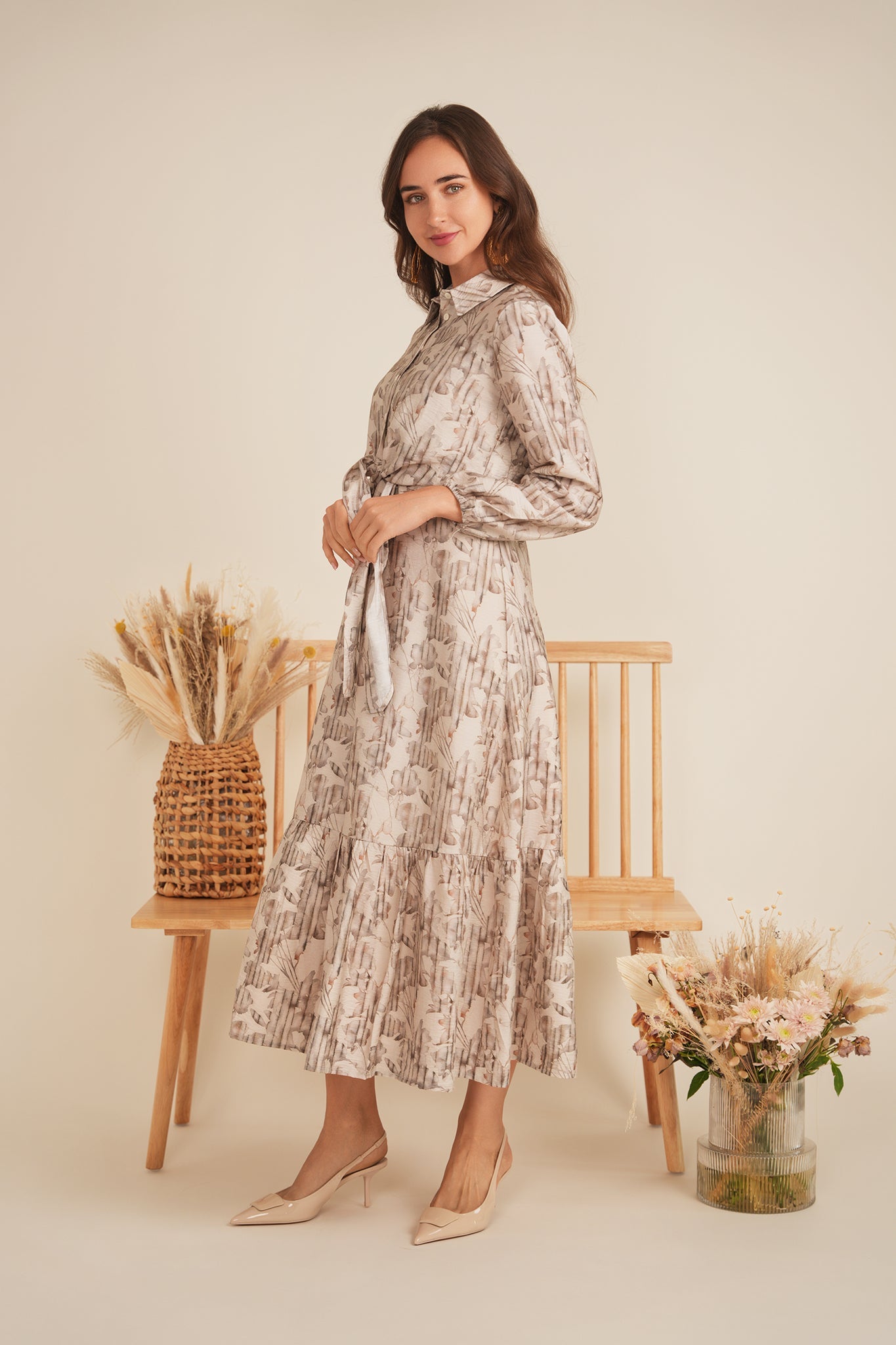 Printed Linen Midi Jumper Shirt Set - Concordia Style Boutique