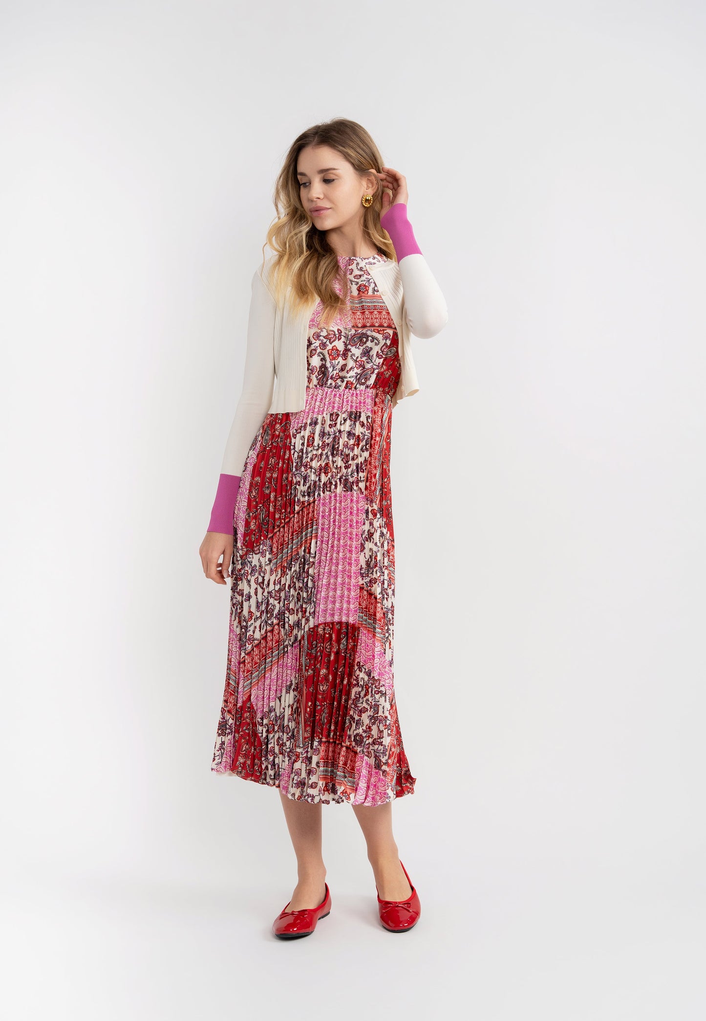Pleated Jumper with Cardigan Set - Concordia Style Boutique