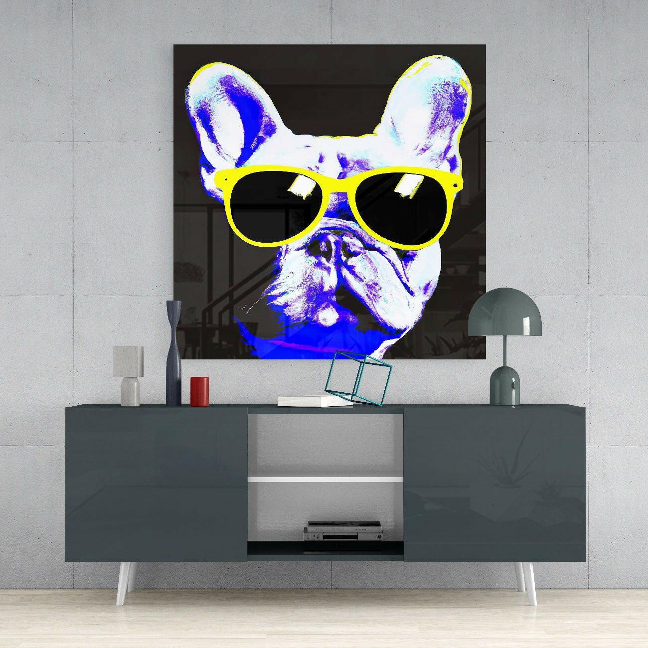 Cool Dog Glass Wall Art || Designers Collection