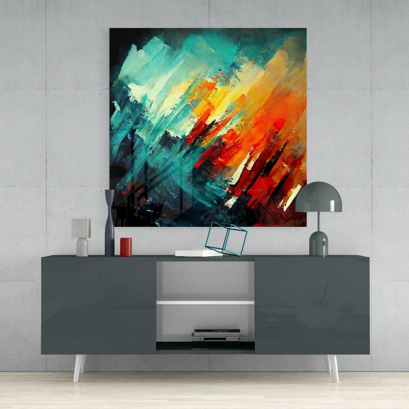 Brush Glass Wall Art || Designers Collection