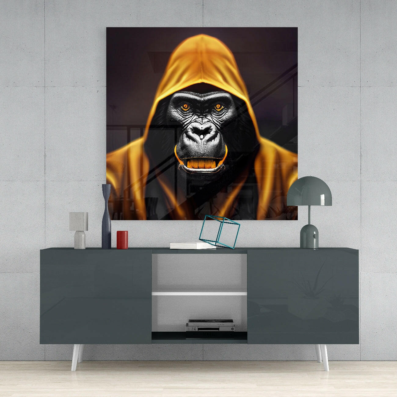 Angry Smile Glass Wall Art || Designers Collection