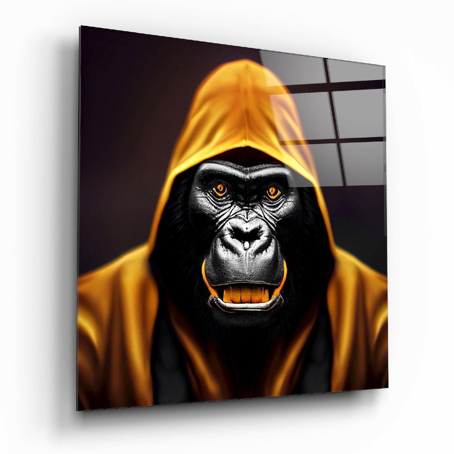 Angry Smile Glass Wall Art || Designers Collection