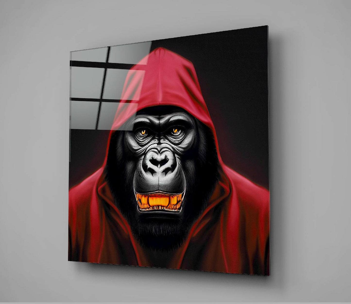 Angry Smile Glass Wall Art || Designers Collection