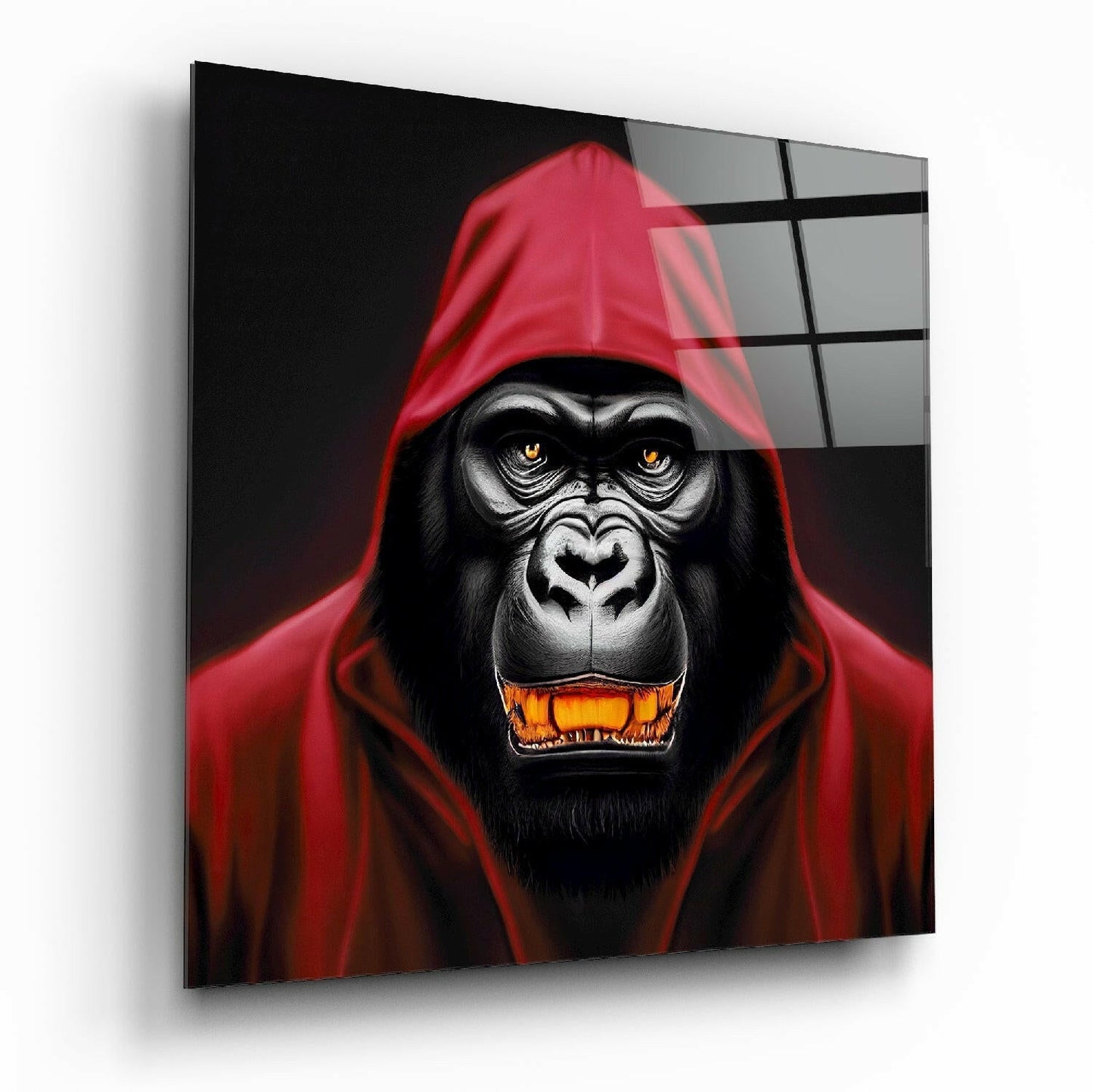 Angry Smile Glass Wall Art || Designers Collection