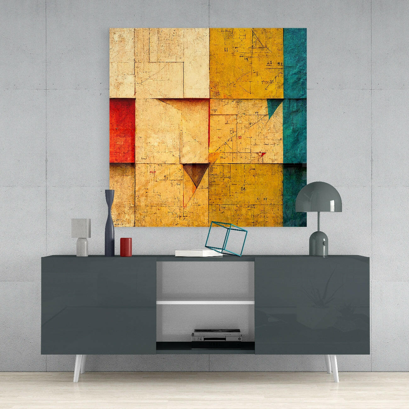 Ancient Wall Glass Wall Art || Designers Collection