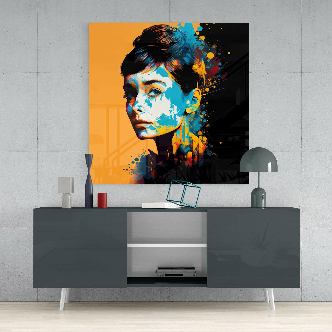 Audrey Hepburn Glass Wall Art || Designers Collection